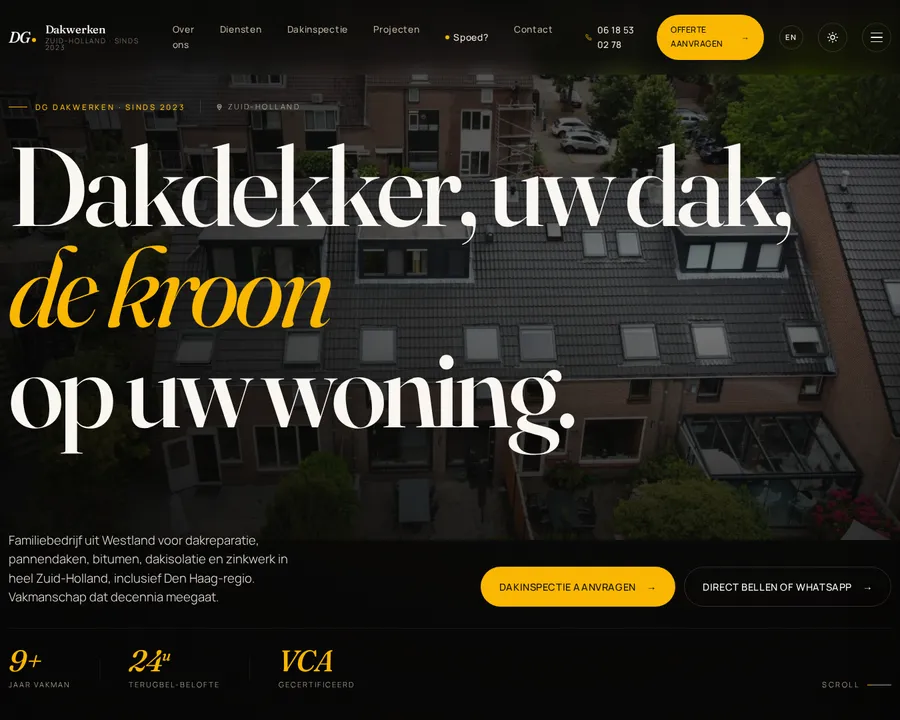 Website van DG Dakwerken